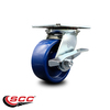 Service Caster 5 Inch Heavy Duty Solid Poly Caster with Roller Bearing and Brake SCC-35S520-SPUR-SLB